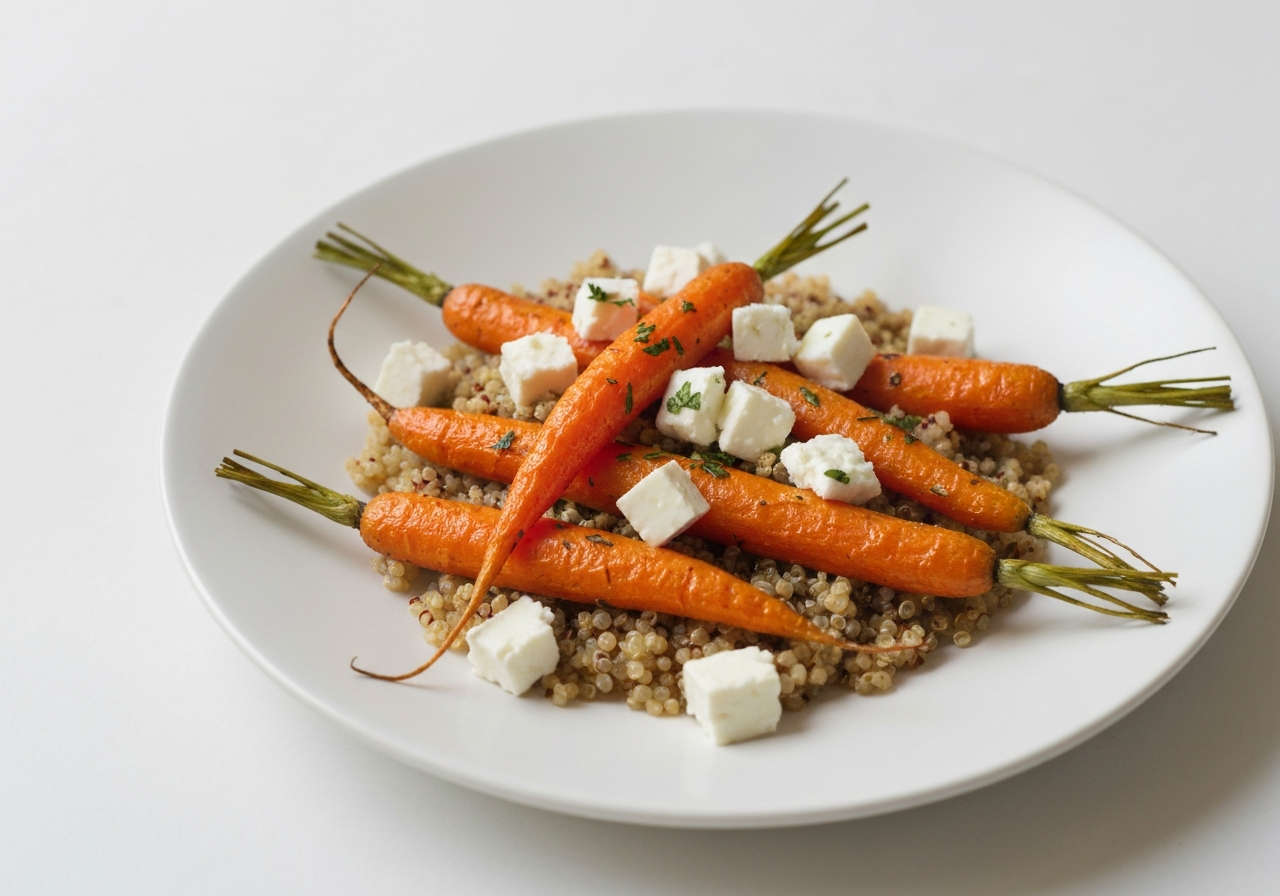 1. Basic Prep: Roasted Herb Carrots with Quinoa & Feta