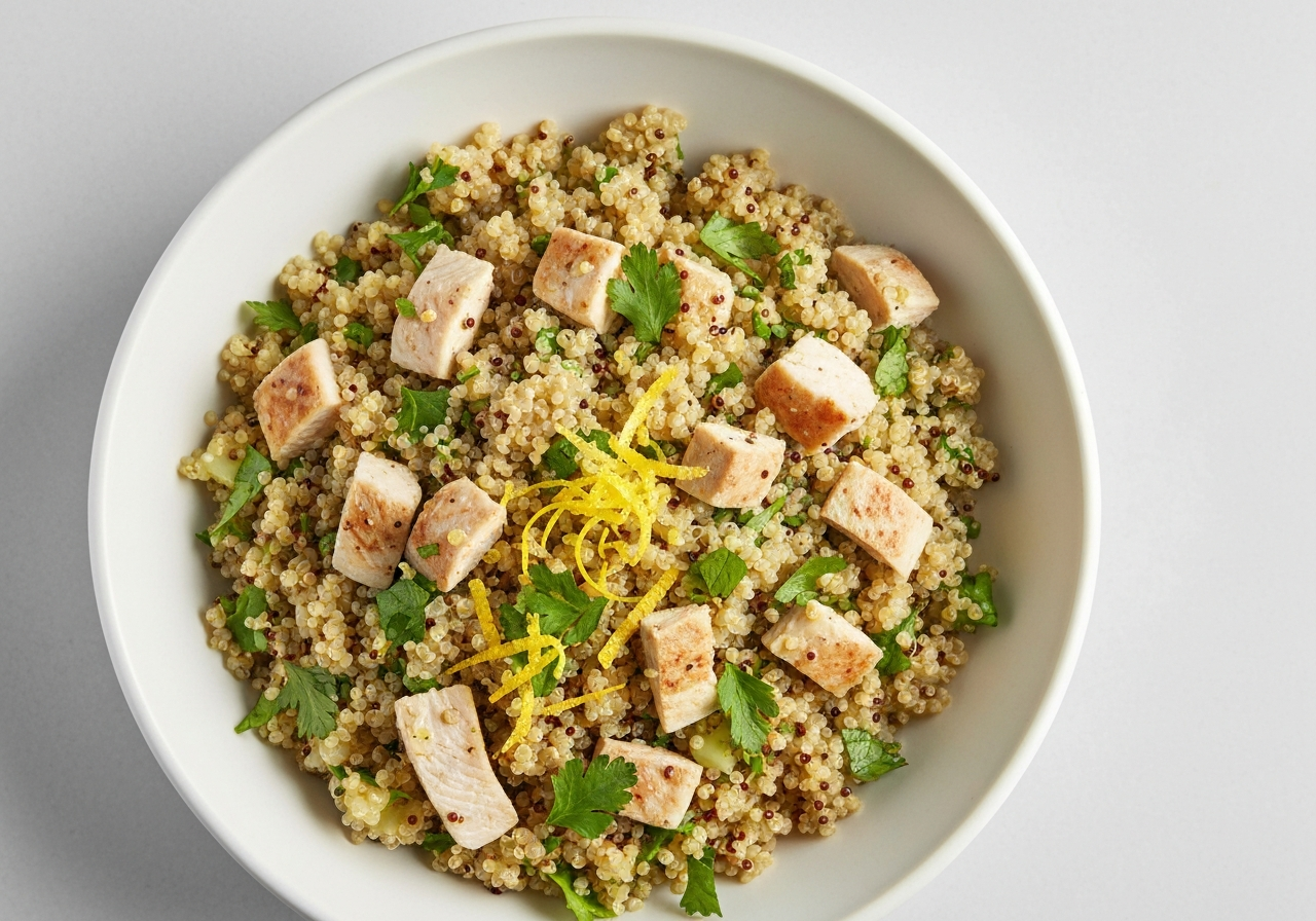 1. Basic Prep: Lemony Herb Quinoa Salad with Chicken