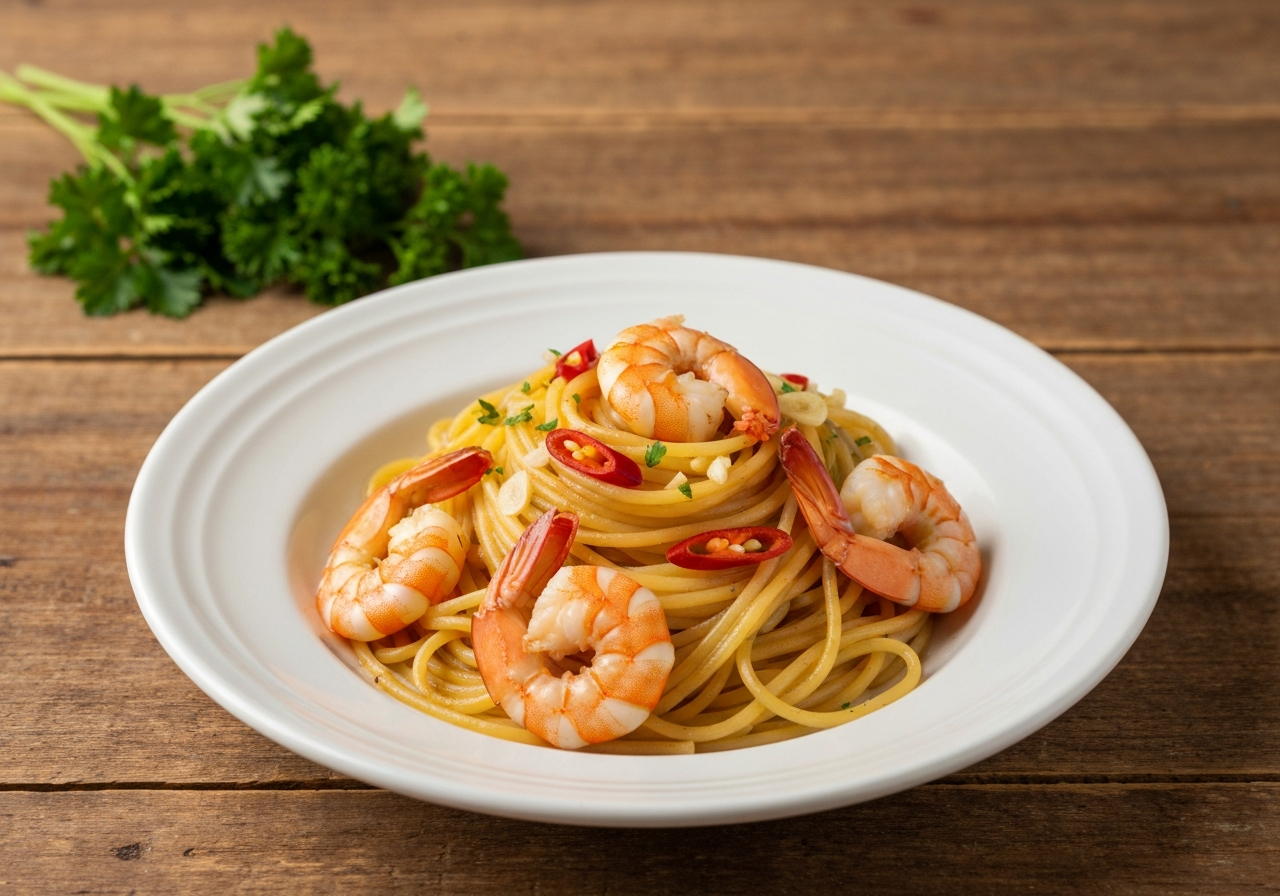 2. 15-Minute Quick Meal: Spicy Aglio e Olio Shrimp Pasta 2. 15-Minute Quick Meal: Spicy Aglio e Olio Shrimp Pasta