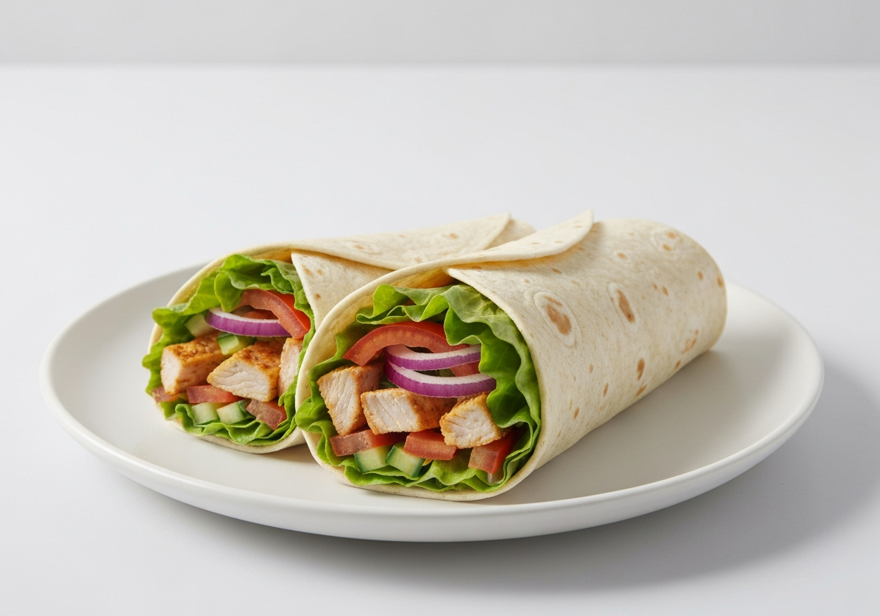 Basic High-Protein Chicken & Veggie Tortilla Wrap